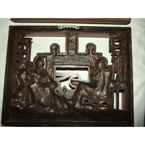 3 Burwood Vtg Wall Art Hanging Plaque 3D MCM Reading Time Hearth Spinning Wheel - Picture 12 of 16